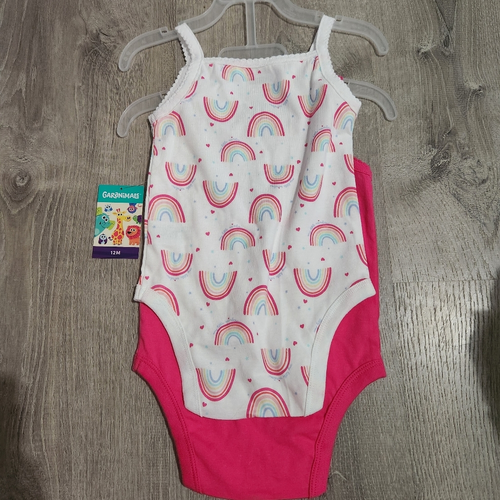Garanimals 2 pack girls onesies rainbows/pink